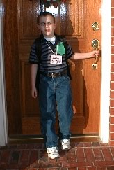 Andrew ready for his first day of school