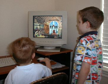 Andrew & Kyle at Kyle's computer